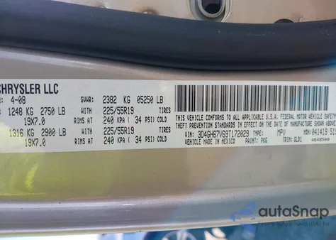 2009 Dodge Journey R/T from USA, damaged, VIN 3D4GH67V69T172029